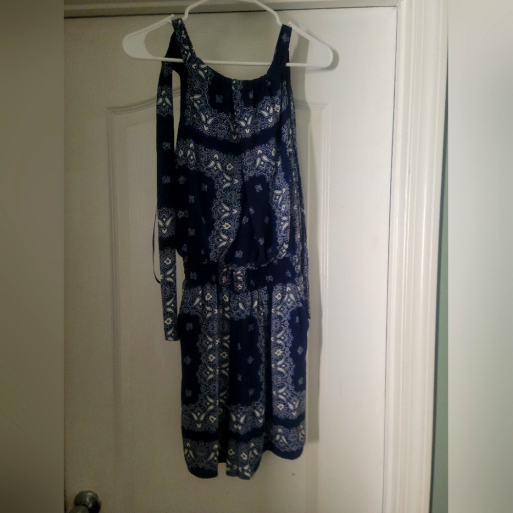 NY&C blue and white romper